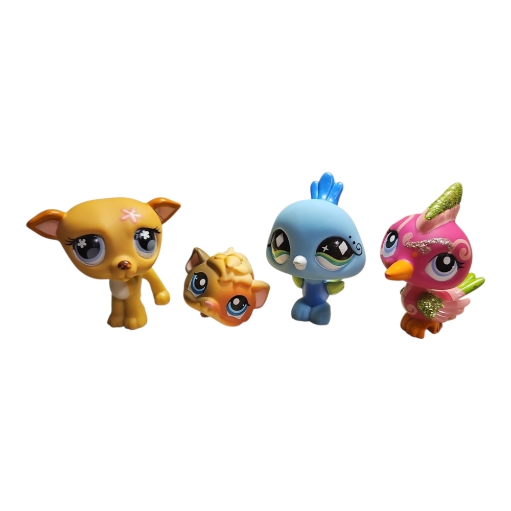 Littlest Pet Shop LPS Animal Collectible Figures Set of 4